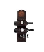 Handmade Leather Wine Bottle Holder with Rustic Barrel Design, Wine love... - €166,24 EUR