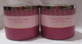 White Barn Bath &amp; Body Works 3-wick Scented Candle Lot 2 Champagne Apple &amp; Honey - £49.57 GBP