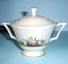 Lenox Rutledge Footed Sugar Bowl w/Lid Enameled Flowers Gold Trim USA Ne... - £55.07 GBP