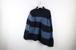 Vtg J Crew Womens XL Striped Oversized Lambswool Marled Knit Mock Neck S... - £54.54 GBP