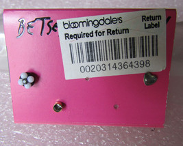 Betsey Johnson Stud Earrings 3 Single Posts Flower Heart Round Crystal New $38 - $23.76