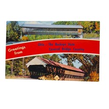 Postcard Greetings From Ohio The Buckeye State Covered Bridge Country Chrome - £5.42 GBP