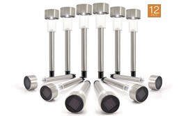 Eternal Living Garden Ideas 12pk Solar Garden Light | Stainless Steel Le... - £16.96 GBP