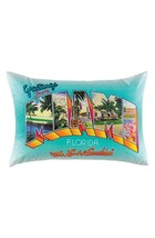 KAS Greetings From Miami Postcard Decorative Pillow Cover The Land Of Sunshine - £23.68 GBP