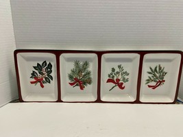 Christmas Pine Separated Divided Tray Platter Oneida Winter Decor Snack ... - $8.42
