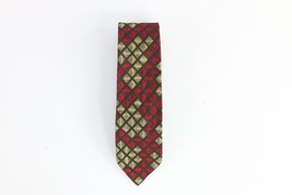 Vintage 80s Christian Dior Silk Diamond Geometric Neck Tie Suit Tie USA - $22.72