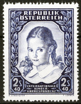 ZAYIX Austria 583 MNH School Girl Education Letter Writing 061923S178 - $10.80