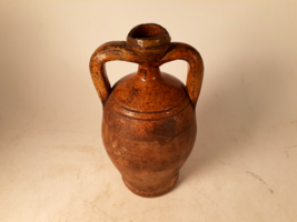 Old World Double-handled Jug, Italian(?) Olive Oil or Spirits, Great Patina - $31.45