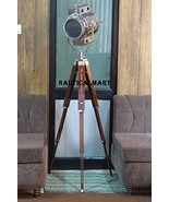 NauticalMart Modern Searchlight Designer Floor Lamp With Wooden Tripod S... - $3,717.72 MXN