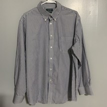 Ralph Lauren Regular Fit Stretch Fabric Button Down; XL, 17.5 34/35 Blue... - $17.70