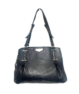 Simply Vera Vera Wang Black Tote Shoulder Bag Silver Buckles Faux Leathe... - $17.81