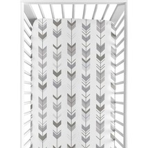 Grey and White Arrow Baby or Toddler Fitted Crib Sheet for Woodland Arro... - $42.99