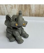 Vintage Baby Elephant Sitting Candle Gray Tusk Eyes Novelty Gift Wax Uns... - $257.14 MXN