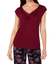 allbrand365 designer Womens Sleepwear Lace Trim Sleep Top Size Medium, Lush Plum - £19.75 GBP