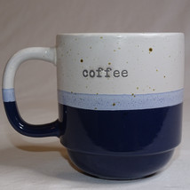 Belle Maison White And Blue Green Coffee Mug Embossed Nice Tea Cup Or Coffee Mug - £7.78 GBP