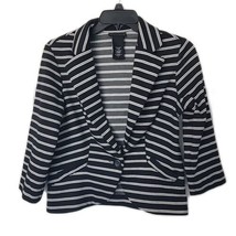 Metaphor 1 Button Cute Blazer ~ Sz S ~ 3/4 Sleeve ~ Black &amp; White Stripes - £13.66 GBP