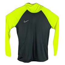 Womens Soccer Long Sleeve Hooded Shirt Yellow Black Athletic Layer Size Medium - £15.32 GBP