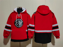 Men&#39;s Toronto Raptors Blank Red Black Lace-Up Pullover Hoodie - $1,425.21 MXN
