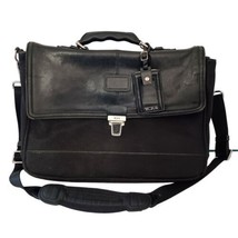 Tumi Black Leather Nylon Messenger Bag  Briefcase Handle Shoulder Strap READ - £62.27 GBP