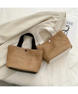 White Small Straw Tote Bags, Lunch Bag Eco Shopping Bag, Casual All-Match  Bag - $19.60