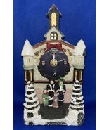 Vntg Resin Christmas Village Church Carolers Table Mantle Clock Music Ea... - $38.20 CAD
