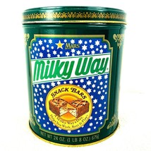 Milky Way Mars Candy Bars Collectible Metal Tin Canister 24 oz Empty Vintage - £7.86 GBP