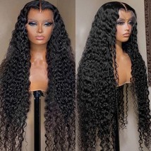 Deep Wave Curly Human Hair Wigs Pre Plucked Hd Water Wave Lace Front Wigs - £113.54 GBP+