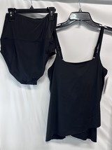 LeiLani 2 Pc Black High Waist TummyControl  Blouson Tankini Bathing Suit... - $29.67