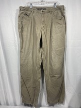 Duluth Trading Co Flex Fire Hose Work Pants Canvas Relaxed Fit Khaki Men’s 42x33 - £14.09 GBP