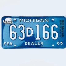 2005 United States Michigan Base Dealer License Plate 63D166 - $16.82