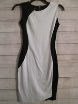 Amika Fashion Size Small Dress Womens Bodycon Black White Zip Up New Wit... - $14.99