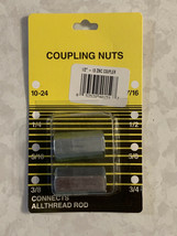 NEW 2x Hex Coupling Nuts 1/2&quot;-13 Threaded Rod Connectors Zinc Coupler Allthread - £4.59 GBP