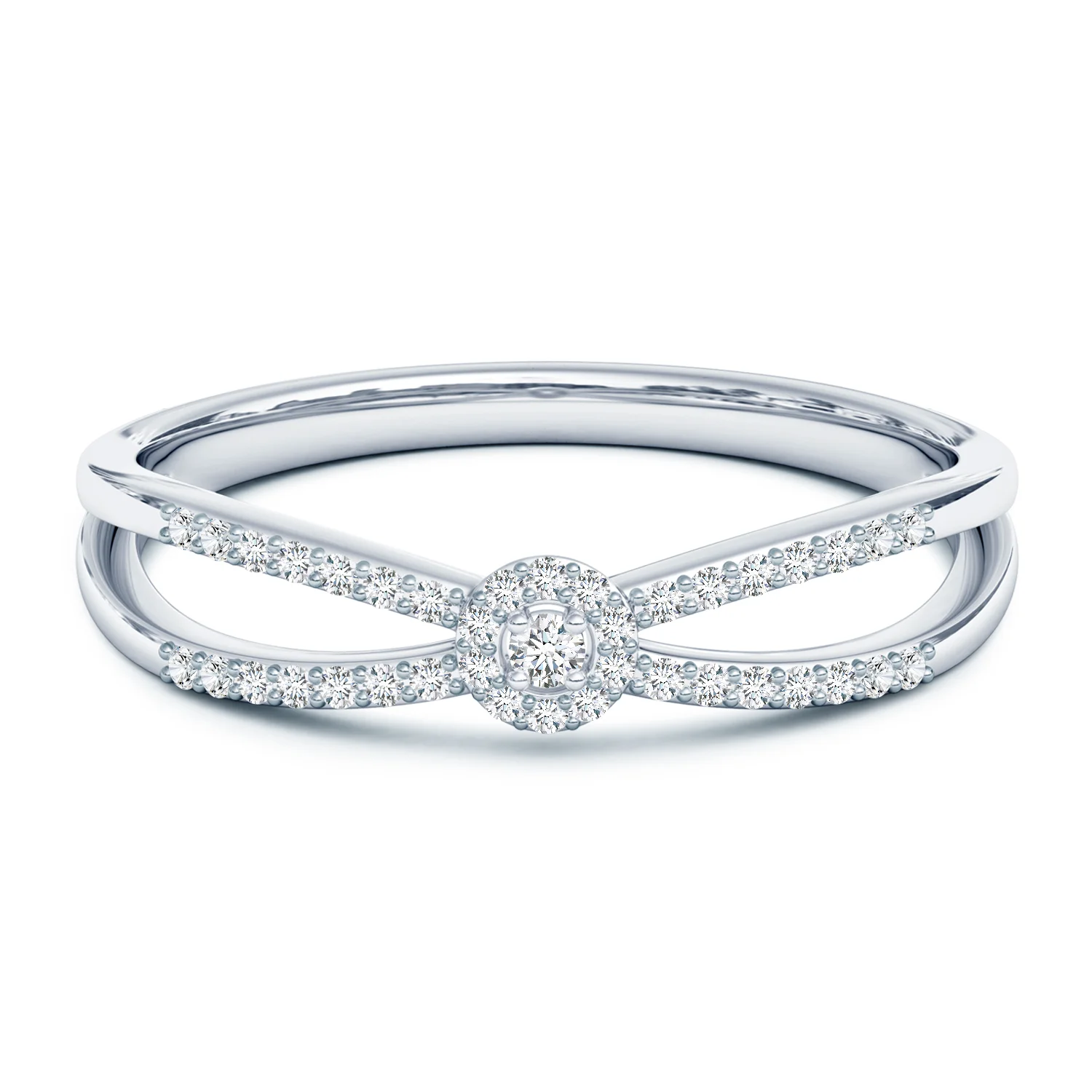 Angara Lab Grown Round Diamond Cluster Promise Ring in Silver for Women - $159.00