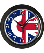 UK Mod Ska union jack target gift 10 inch wall clock, free 48hr tracked postage - $17.34