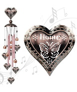 Outdoor Heart-Shaped Wind Chimes, Romantic Valentine&#39;S Day Decor with 4 ... - £16.22 GBP