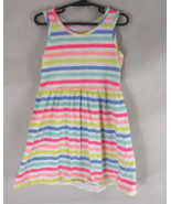 Basic Editions Brightly Colored Striped Sleeveless Dress Girls Size S 6/6X - $8.12 CAD