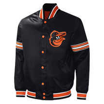 MLB Baltimore Orioles Black Satin Letterman Jacket Baseball Varsity Jacket - £85.58 GBP