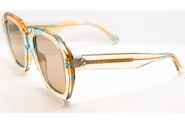 Celine CL 400451 55E Striped Peach / Azure Havana Orange Sunglasses 52mm - $312.55