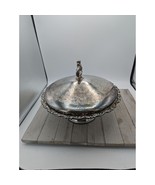 Wm A Rogers By Oneida Ltd Silversmiths 10” Dish Pedestal Bowl w/ Lid Etched - £79.90 GBP