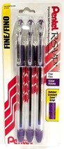 NEW Pentel RSVP Ballpoint Pen 3-PACK .7mm Fine VIOLET Ink BK90BP3V-K6 Pu... - £6.13 GBP