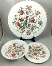 Staffordshire Bouquet 10 in Dinner Plate 6” Plate &amp; Bowl Replacement Setting - £22.02 GBP