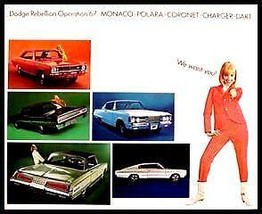 1967 Dodge Brochure Coronet R/T Charger Dart GT Polara Xlnt 67 MoPar - $15.42