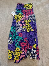 Lularoe NWT Full Length Multicolor Floral Print Daisy Teal Maxi Skirt Size XXS - £18.39 GBP