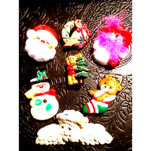 Very Old-Lot of Seven Christmas Brooches - £11.04 GBP