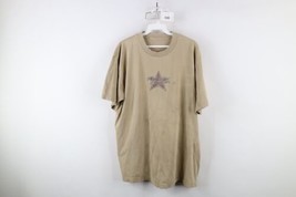 Vtg 90s Fender Guitar Mens XL Thrashed Spell Out Band T-Shirt Beige Cotton USA - $79.15