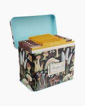 Mushroom Forage Tin Recipe Card Holder Box w/ Cards Dividers 6.6 L x 4.8&quot; H - €21,09 EUR