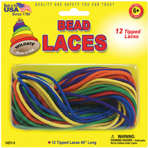 Bead Laces 45&quot; 12/Pkg-Assorted Colors - £11.72 GBP