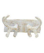 Cast Iron Vintage White Western Rustic Stag Deer Trophy Antler Rack Wall... - $20.49