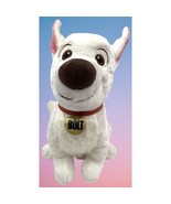 Disney Store Plush BOLT Sitting Dog 13&quot; Stuffed Animal w/ Collar White Fur - $29.35