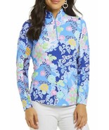 NWT Ladies IBKUL GIA Blue Multi Long Sleeve Mock Golf Shirt - size XXL - €64,39 EUR